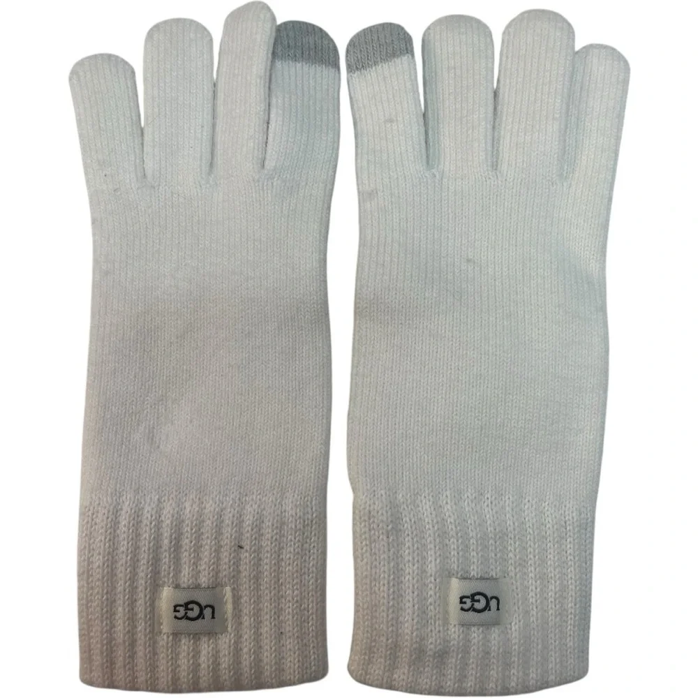 Ugg Wool Blend Knit Tech Glove Ivory White